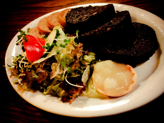 black pudding in Scotland
