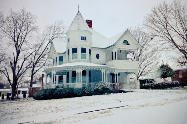 Victorian House in the Snow