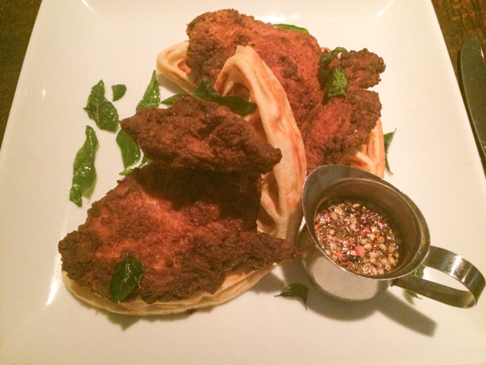 Fried Chicken and Waffles at Cardamom Hill