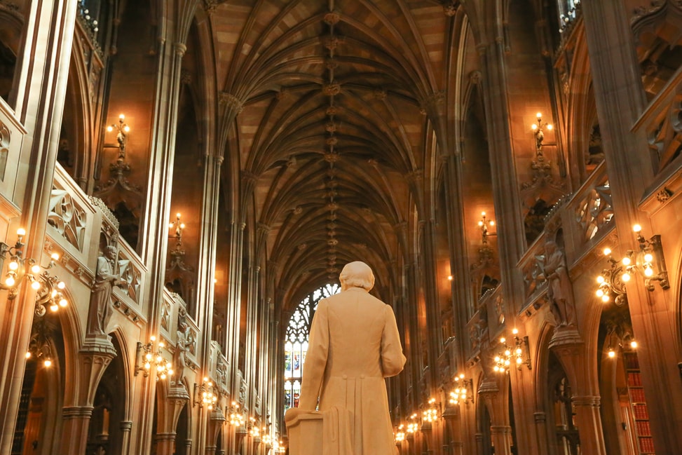 John Rylands Library in Manchester, England | Built in the 1890s, the John Rylands Library is widely regarded as one of the most beautiful libraries in the world; both the building and its collections are of outstanding international significance.