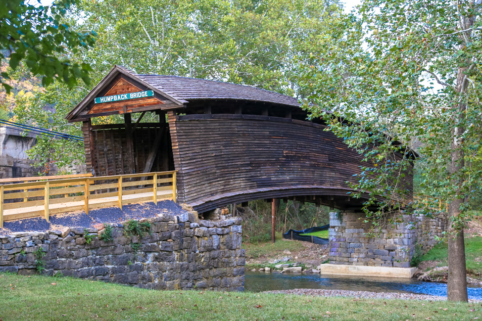 Virginia's Humpback Bridge, just miles from Falling Springs Falls