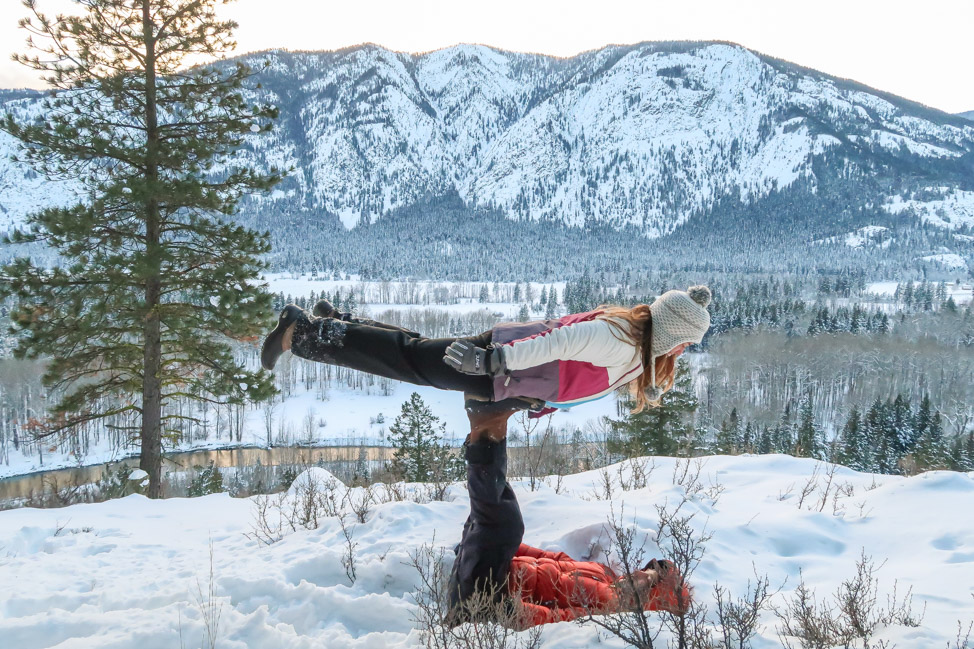 AcroYoga in the Snow