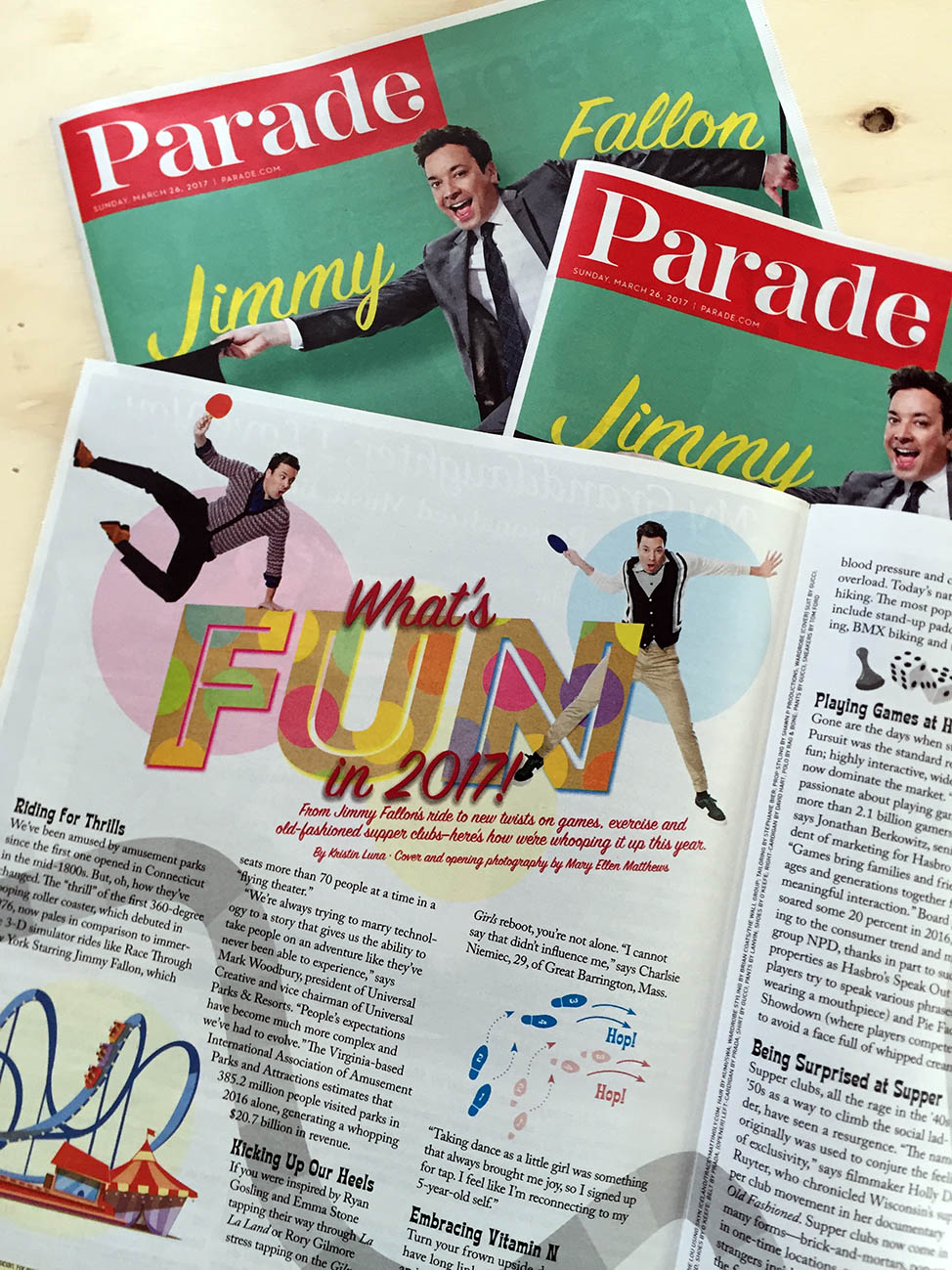 Jimmy Fallon cover story for Parade magazine