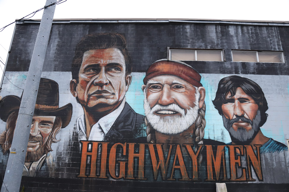Country Music Highwaymen mural in Nashville