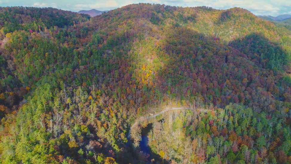 Drone Shot of East Tennessee and the Smoky Mountains