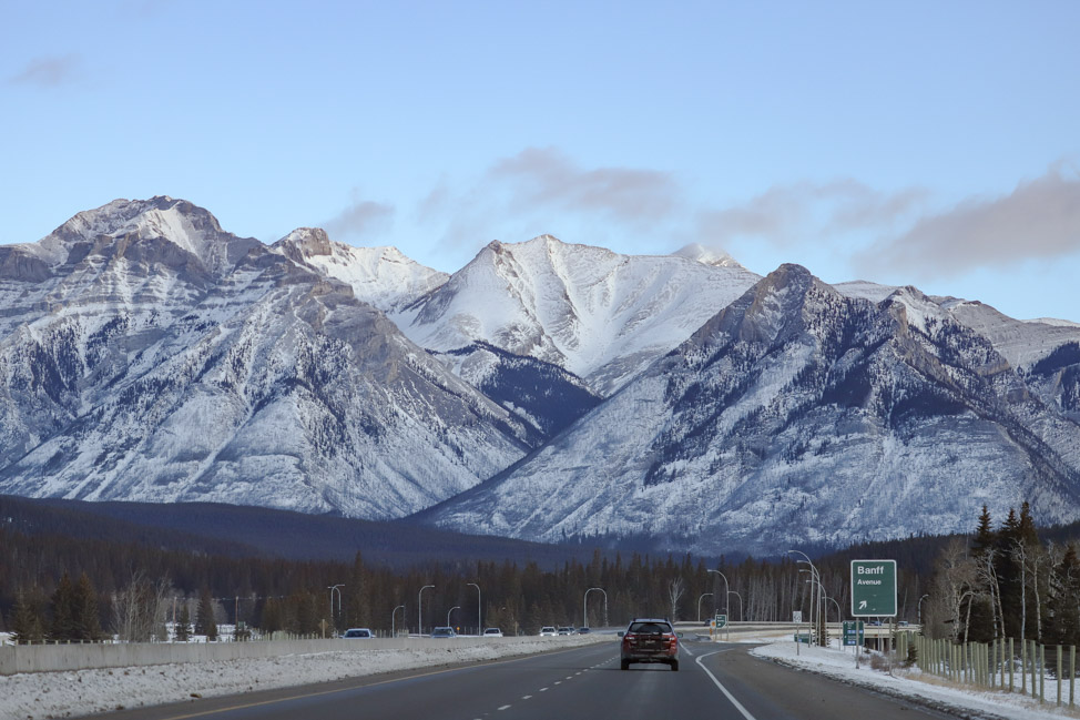 Driving to Banff from Calgary