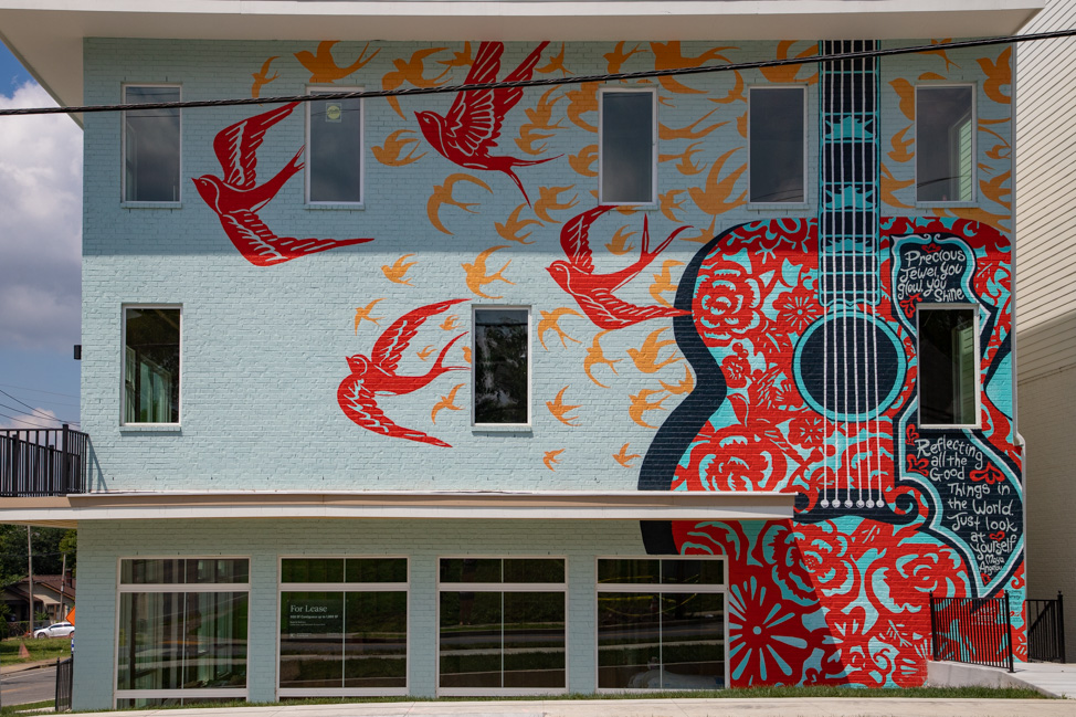 East Nashville guitar mural by Kim Radford