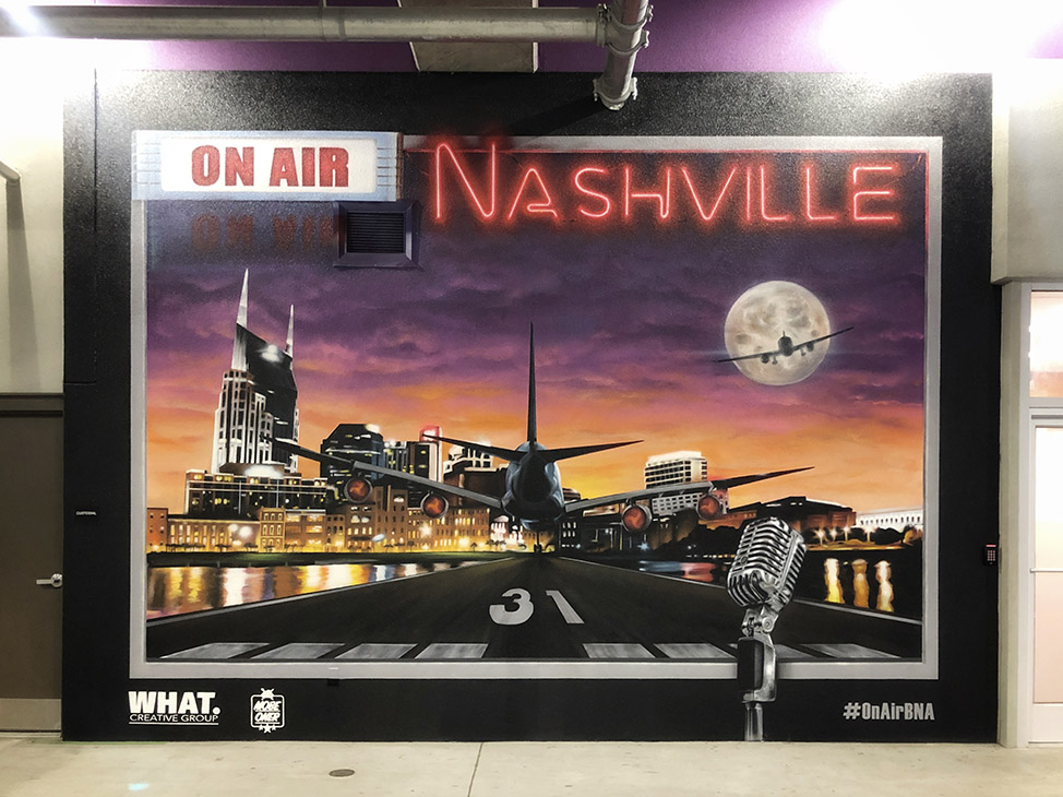 Nashville airport mural by Mobe