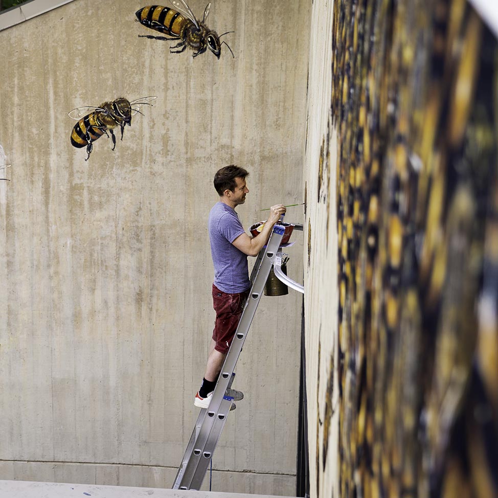 The Good of the Hive bees mural
