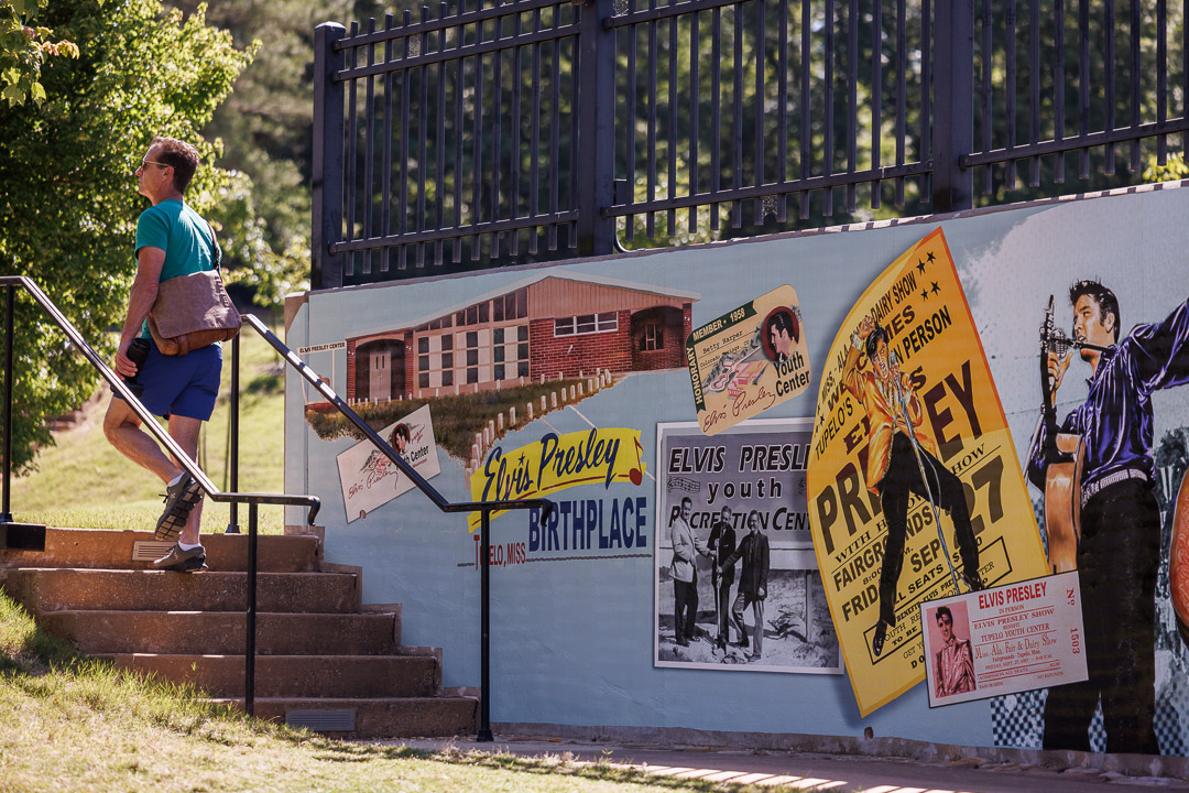 Elvis mural at Elvis Presley Birthplace in Tupelo, MIssissippi
