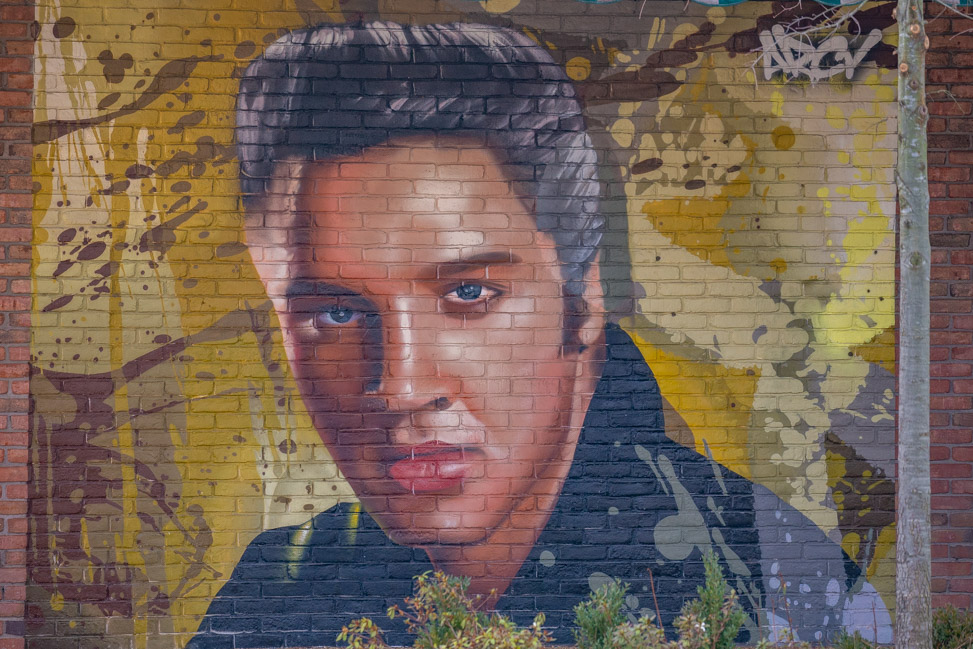 Elvis mural in Tupelo, Mississippi
