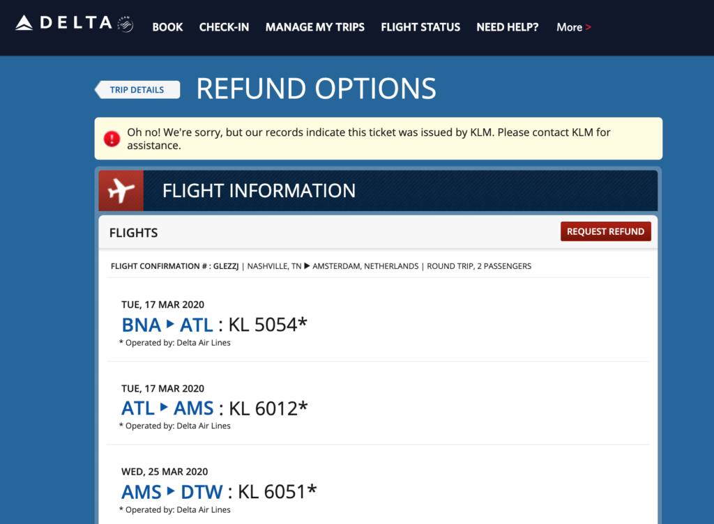 Booking a Delta Flight with KLM