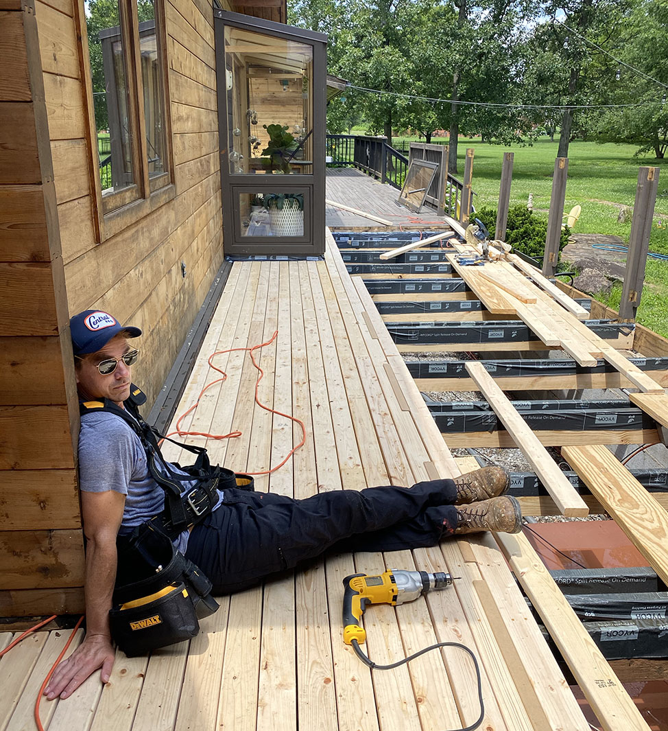 Deck renovation at the Cedar House