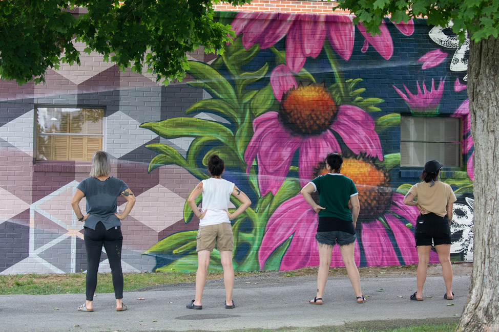Hebe mural in McMinnville, Tennessee for Walls for Women