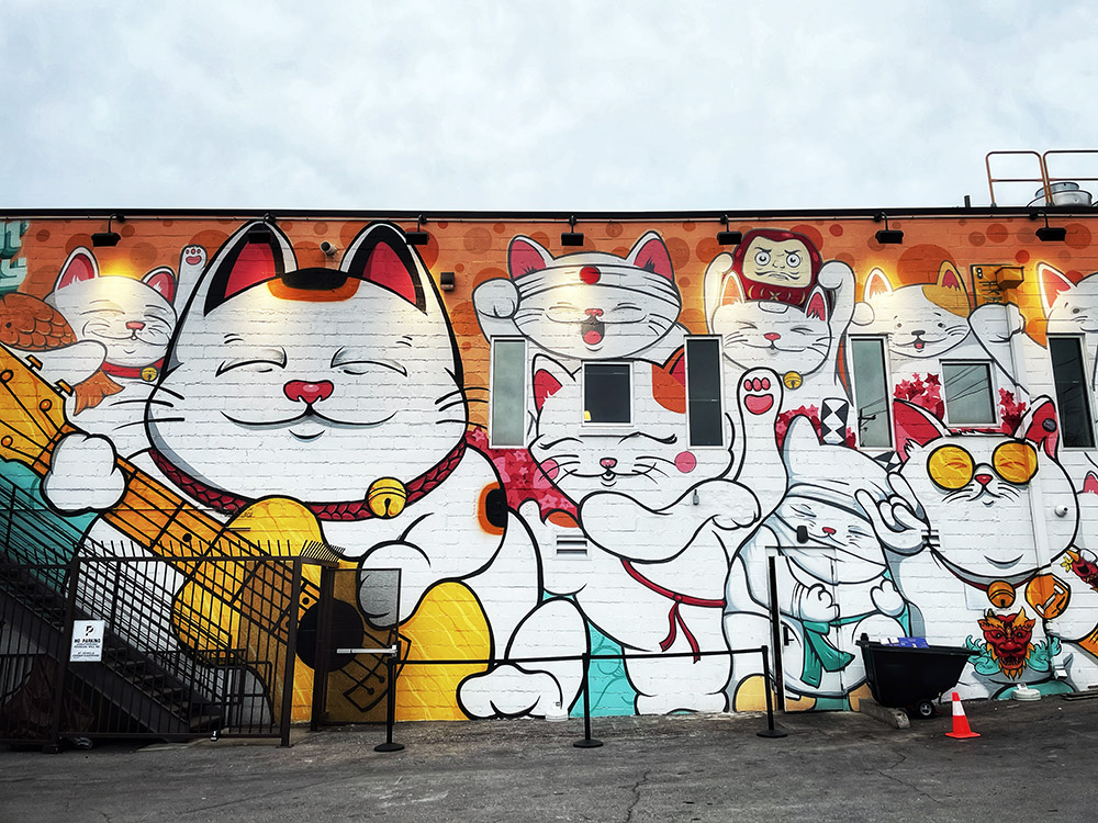 Hawker Cats Mural in Nashville by Mobe Oner