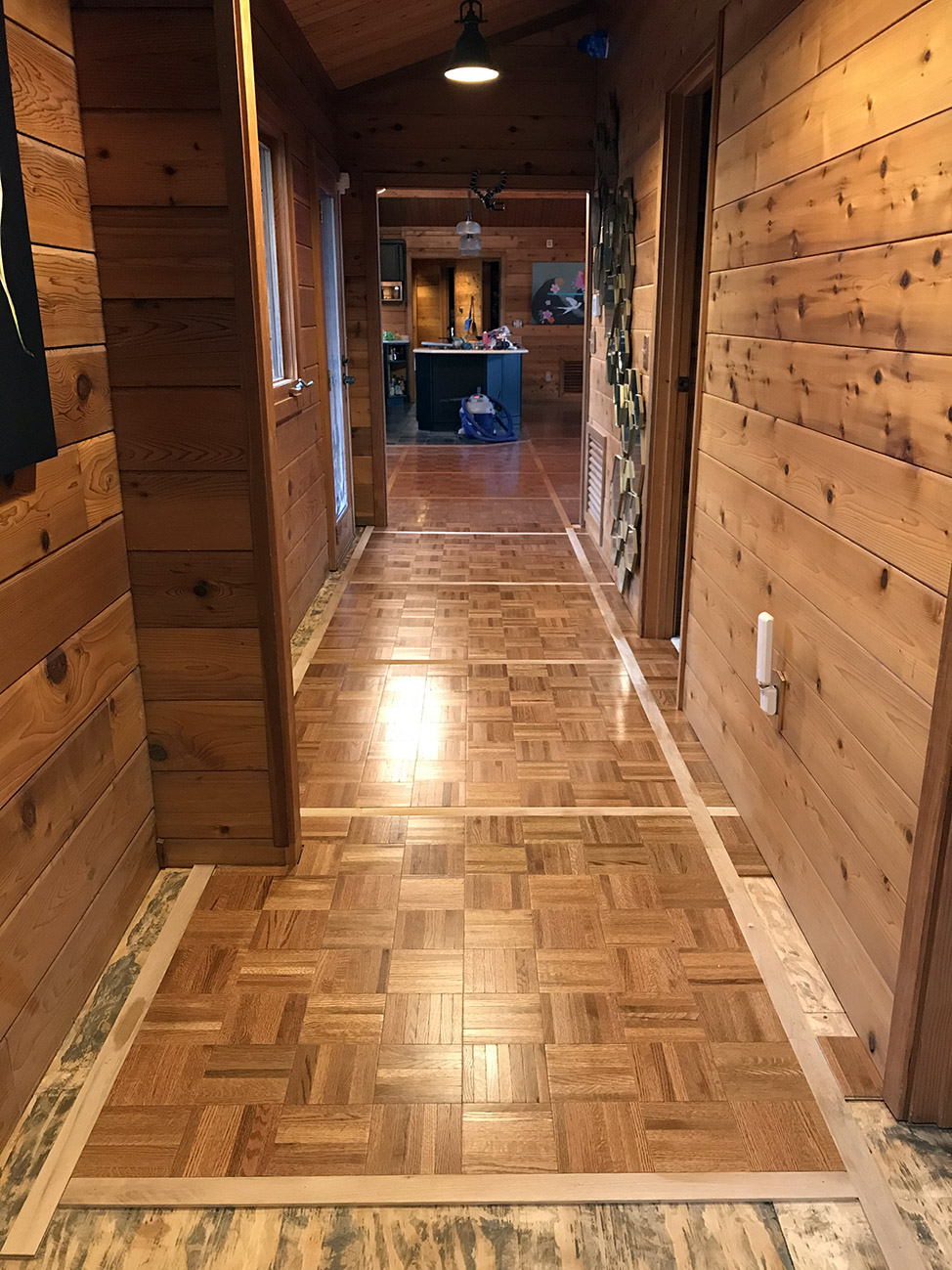 Replacing Parquet Floor in a Cedar House