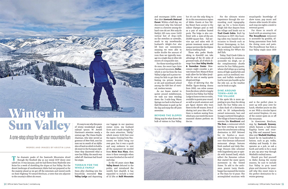 Idaho travel guide to Sun Valley