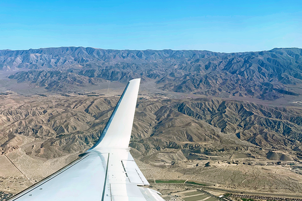 View from the plane in Palm Springs