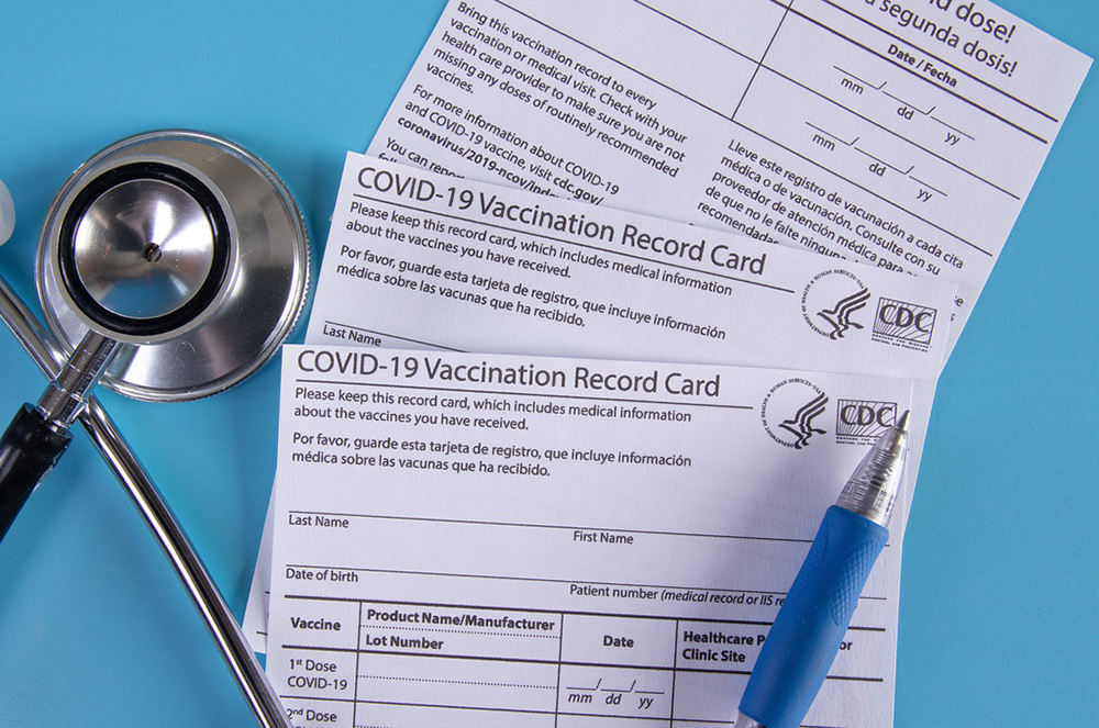 Vaccine card on creative commons