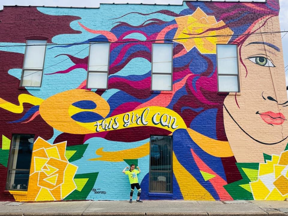 This Girl Can mural in Tennessee by Kim Radford