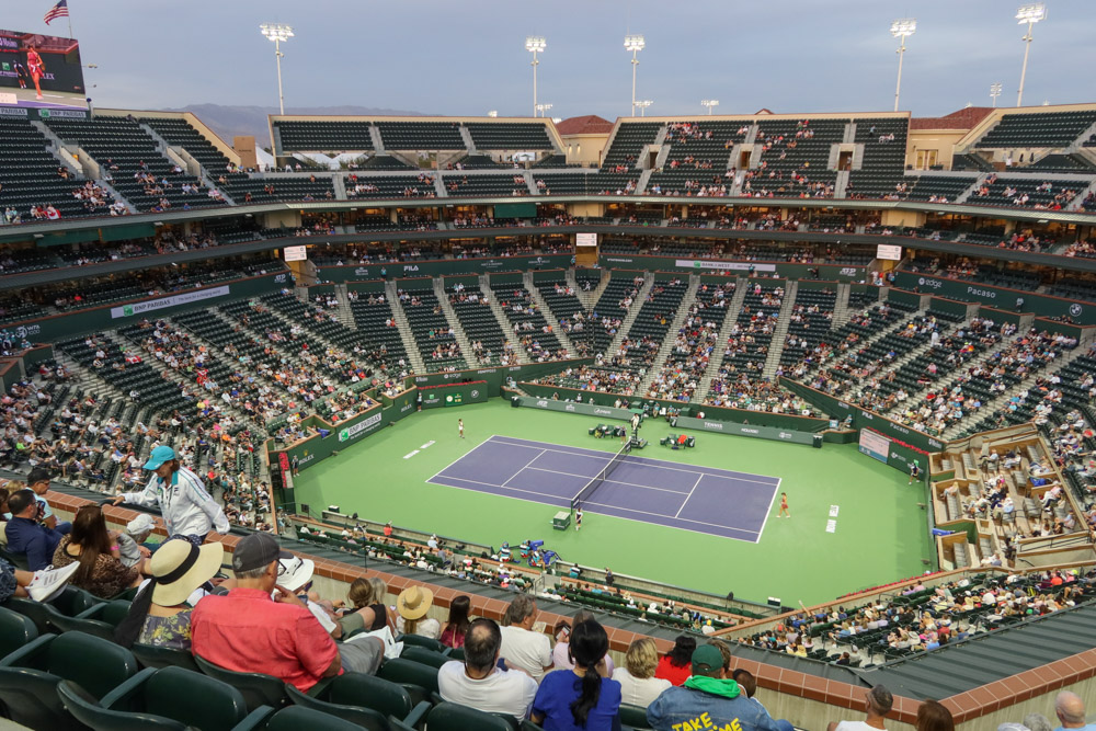 View from Court 1 at Indian Wells Tennis Center