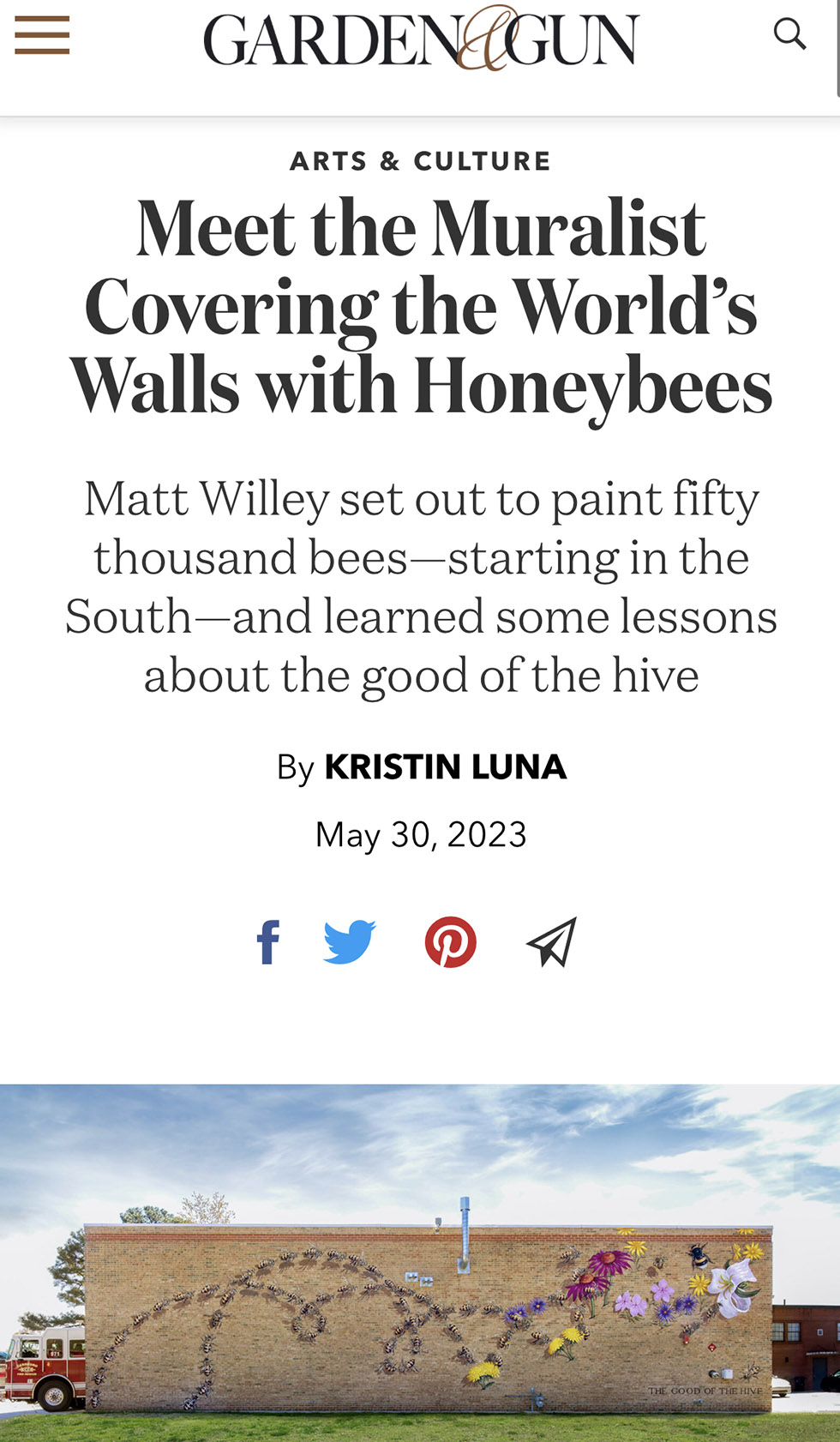Garden & Gun story on Good of the Hive