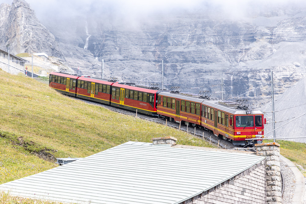 The train journey to the top of Jungfraujoch, Switzerland