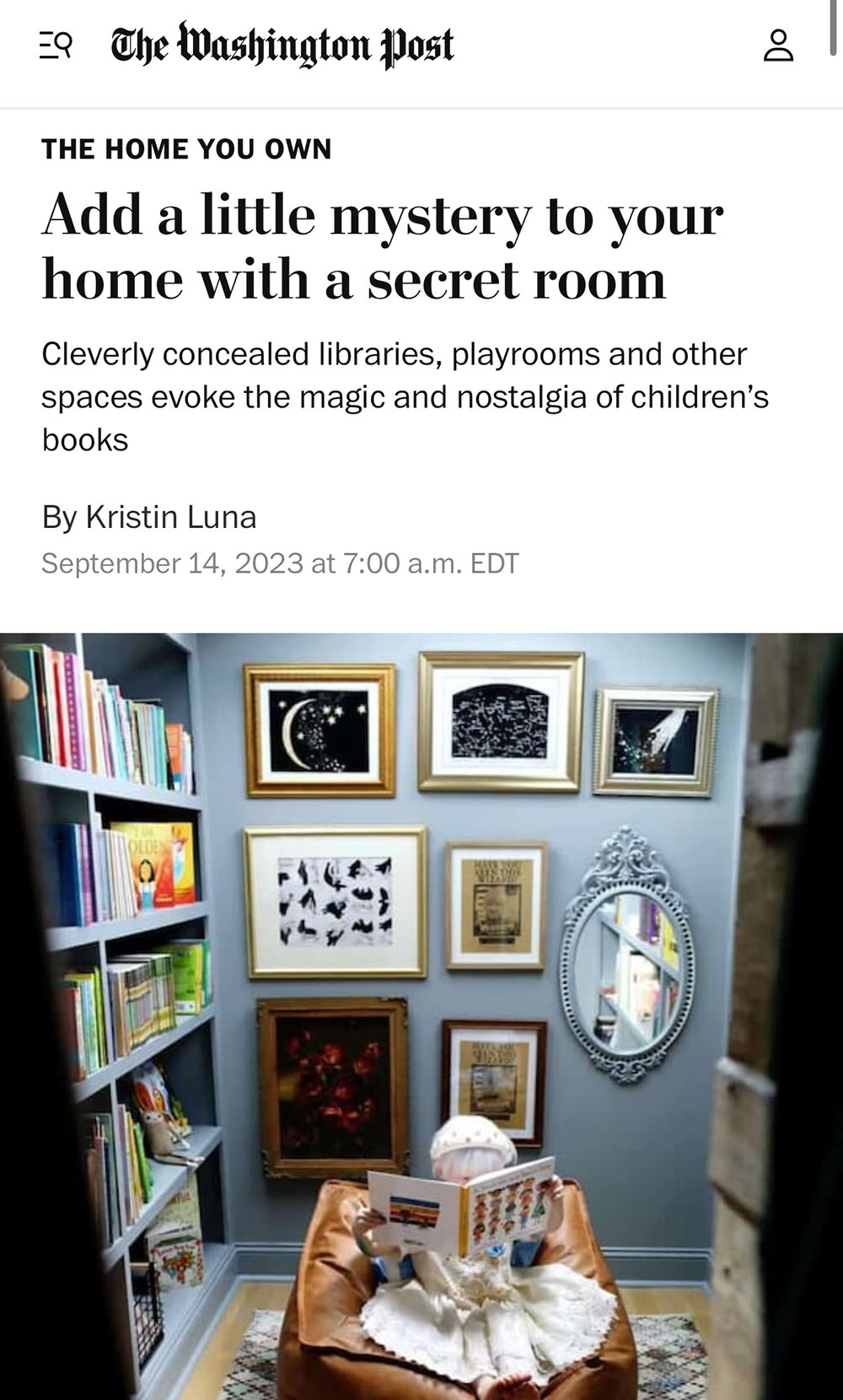 Washington Post story about hidden rooms