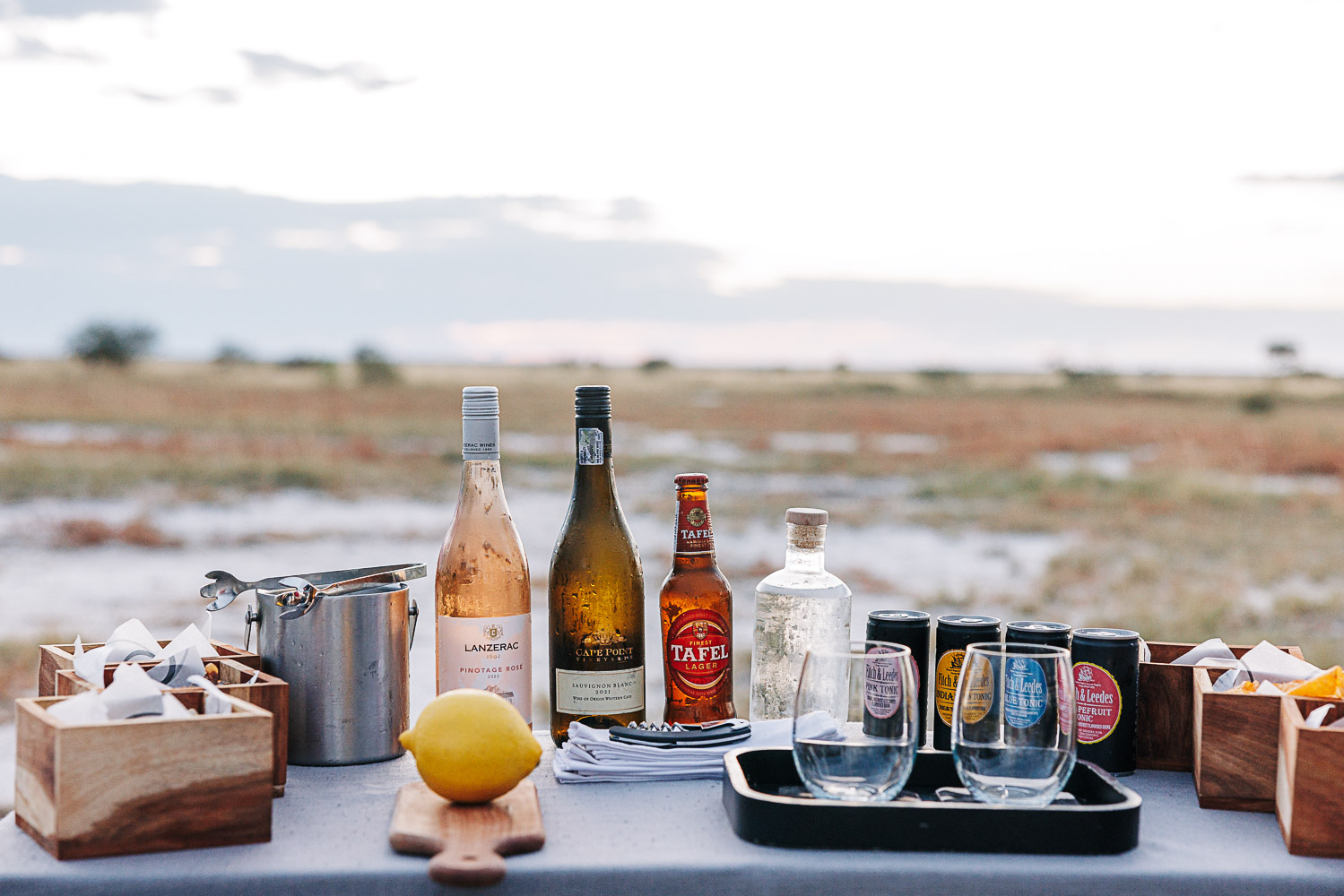 Sundowner in Namibia at Camp Kala