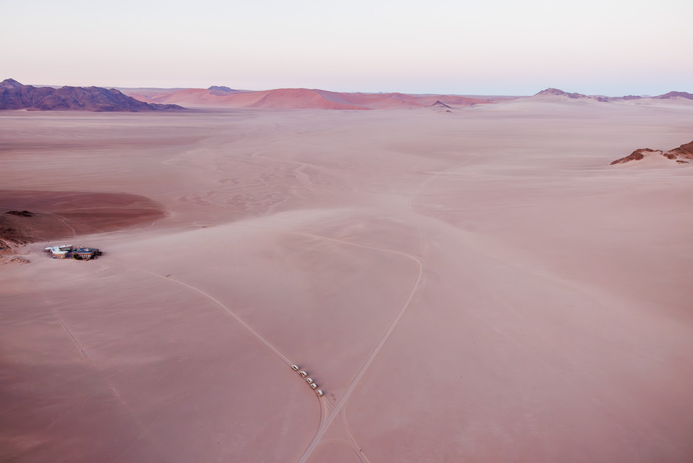 A hot air balloon ride in Namibia: views over the Sossusvlei Desert