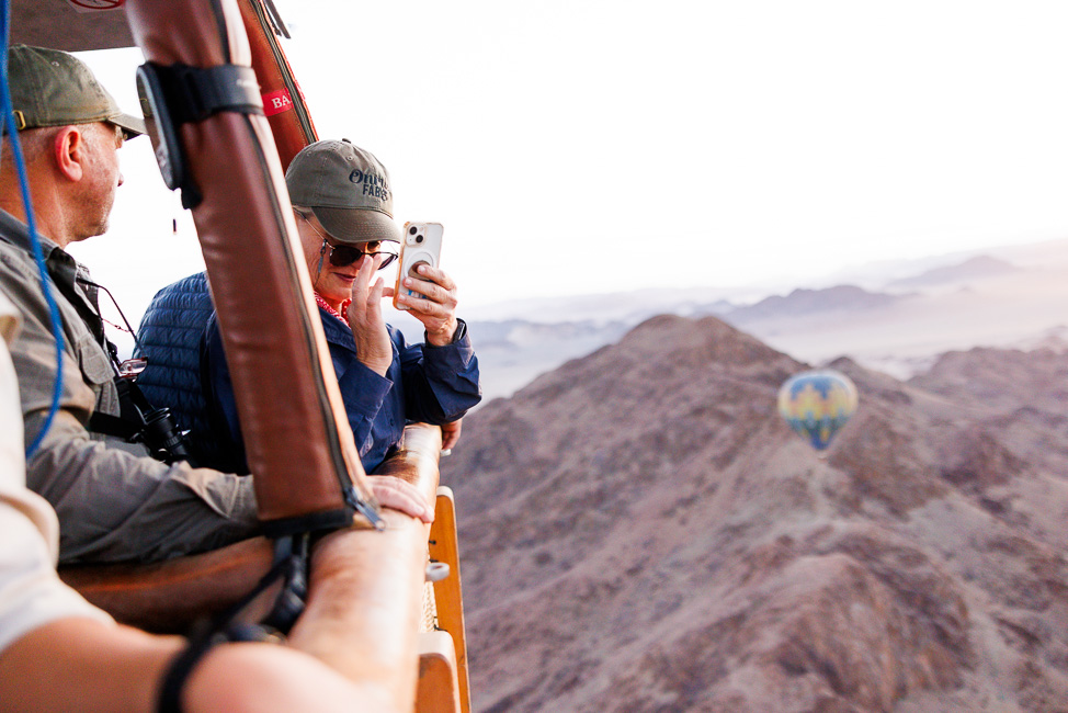 A hot air balloon ride in Namibia: views over the Sossusvlei Desert