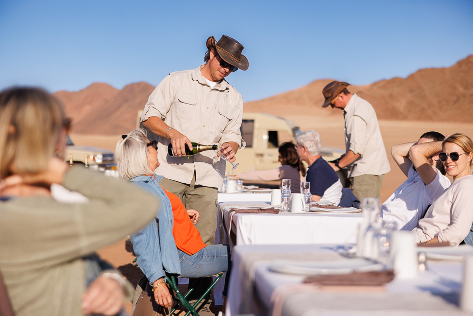 A hot air balloon ride in Namibia: views over the Sossusvlei Desert
