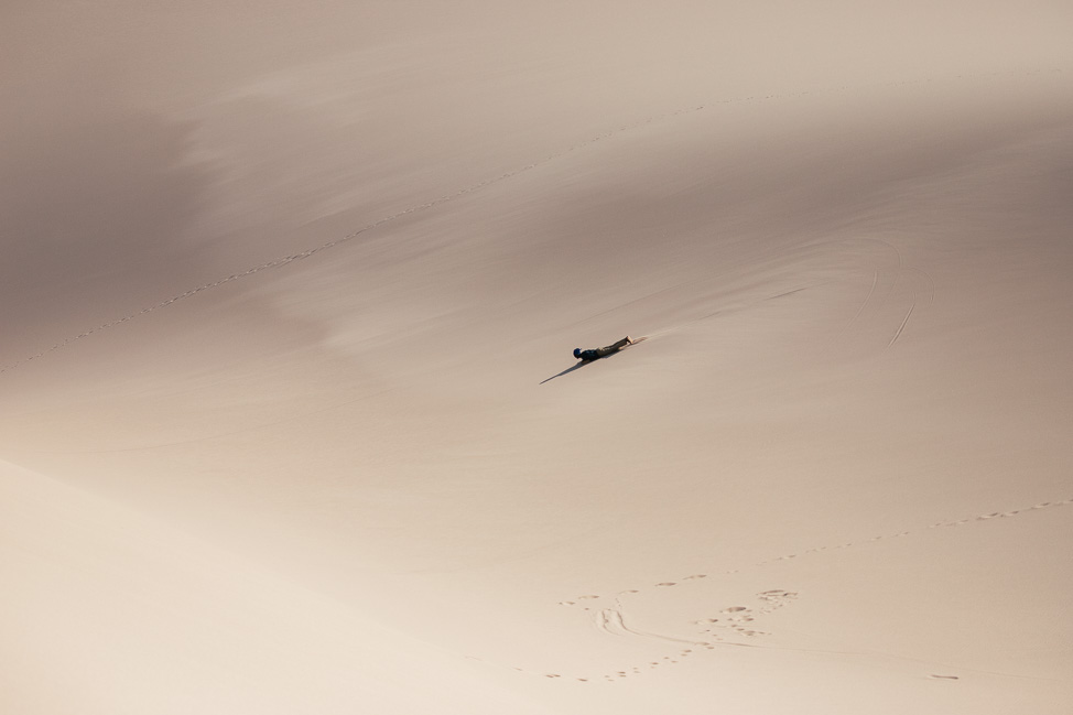 Sandboarding in Namibia at the Skeleton Coast