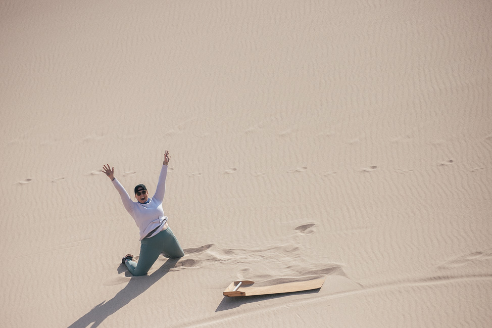 Sandboarding in Namibia at the Skeleton Coast