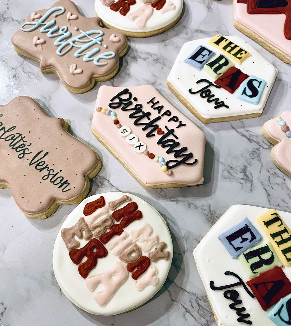 Taylor Swift themed cookies for an Eras birthday party