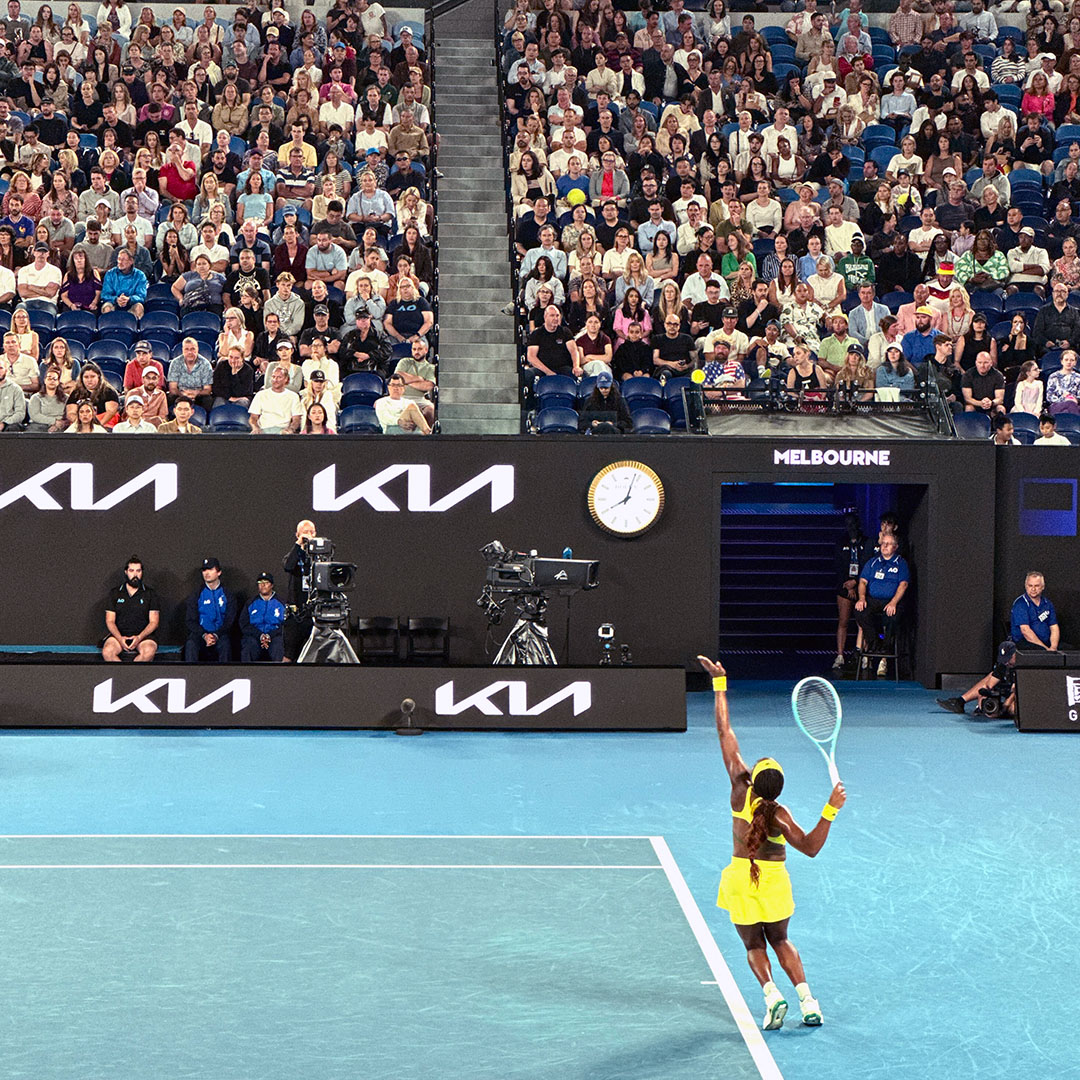 Watching a match at Rod Laver Arena