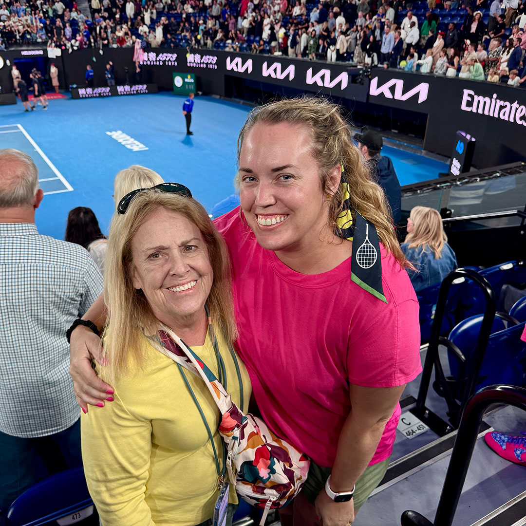 Watching a match at Rod Laver Arena