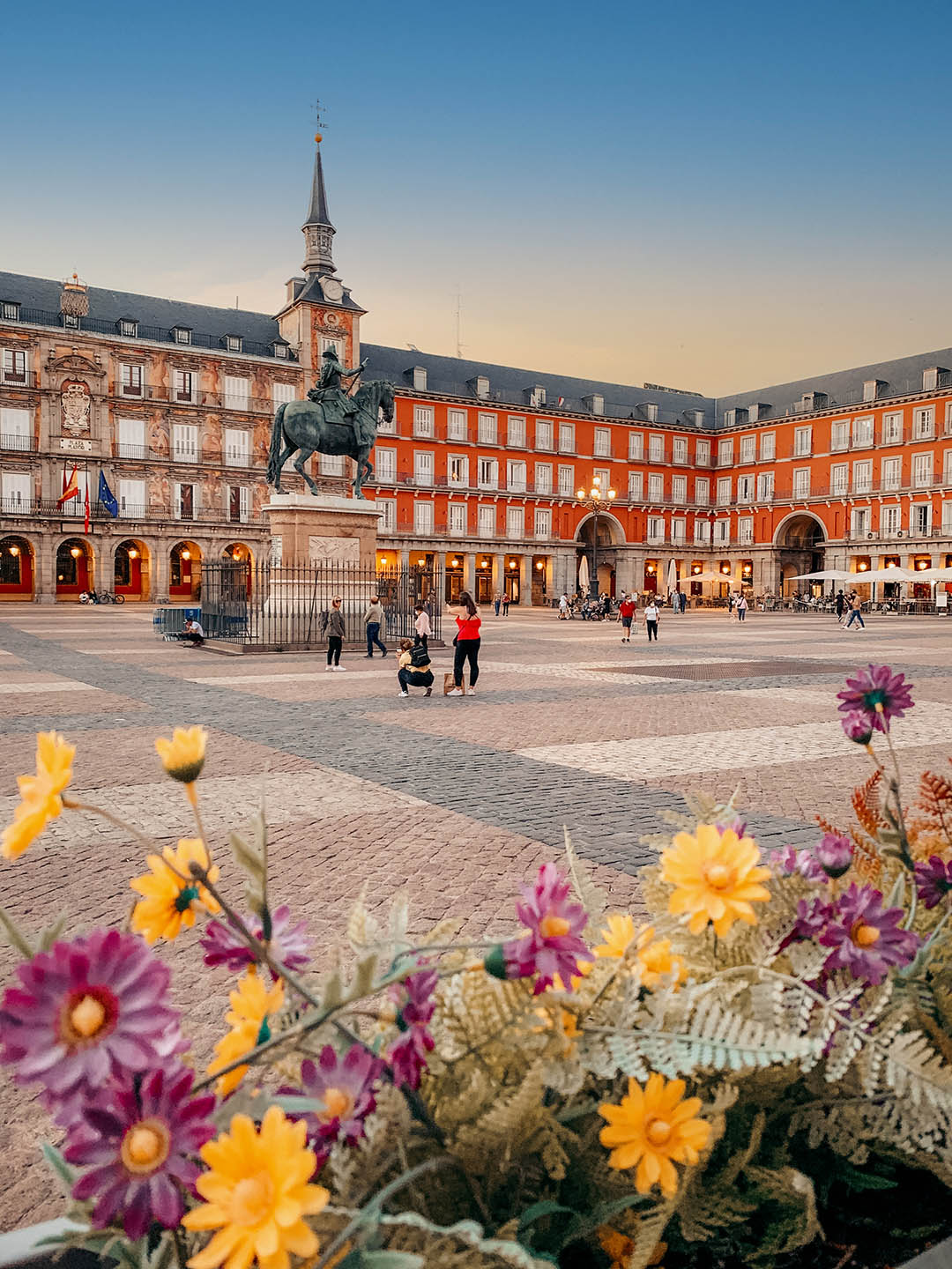 The historic Plaza Mayor square in Madrid, perfect for a free walking tour.